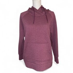 GREEN TEA QUILTED Chevron Hoodie Sweater Purple in Size Medium